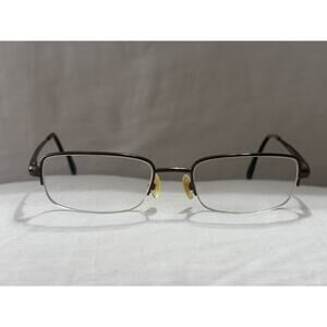 Safilo Elasta 7164 Brown 01J0 Semi Rim Titanium Eyeglasses 52-19-140 Italian 8/5